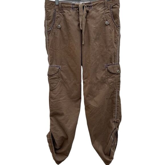 Mossimo Supply Co. Pants Womens Size 7 Brown Low Rise Relaxed Corduroy Cargo - Picture 1 of 9